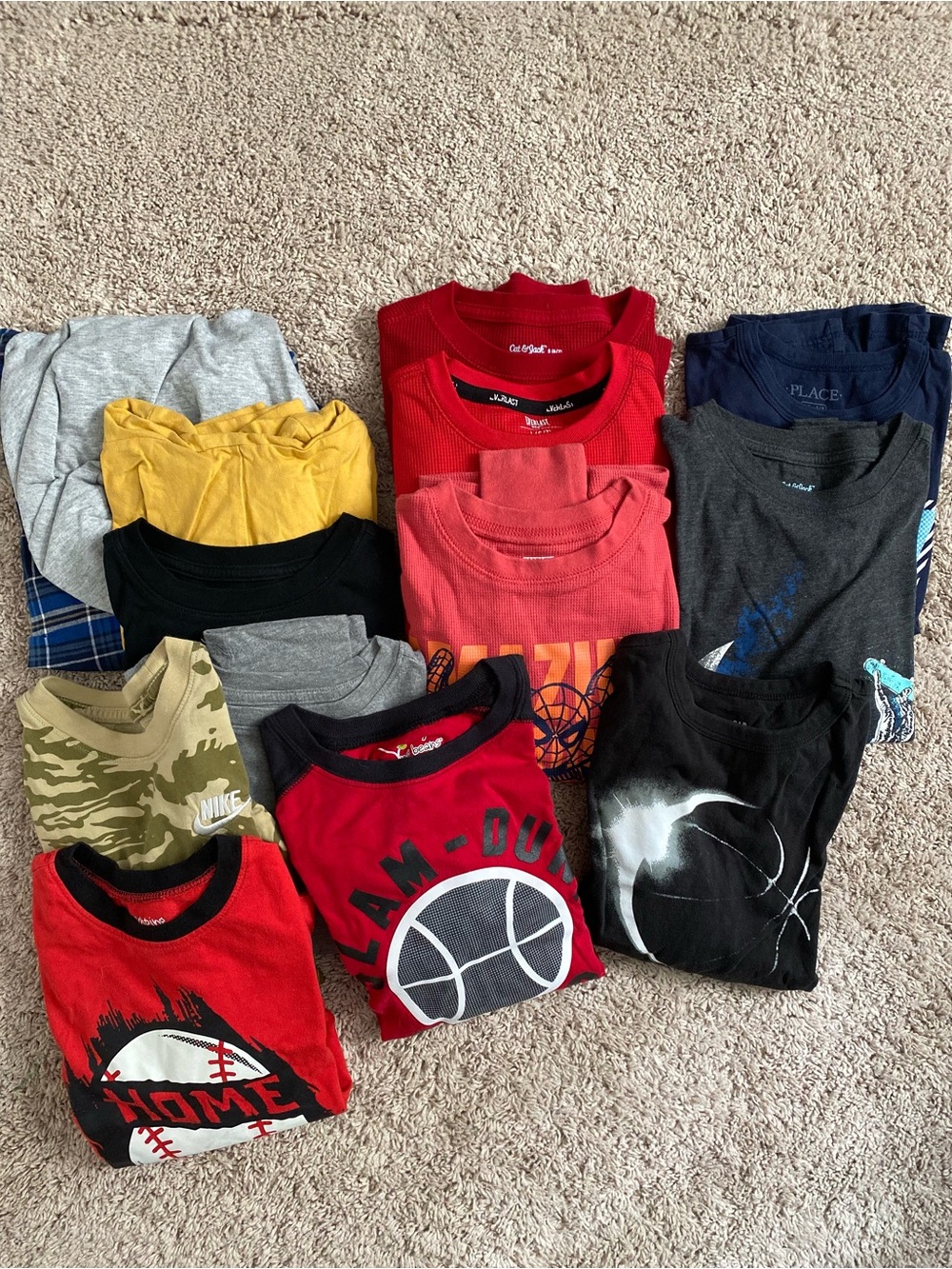 Boys 13 Pieces Long Sleeve Graphic Shirt Bundle- Size 6